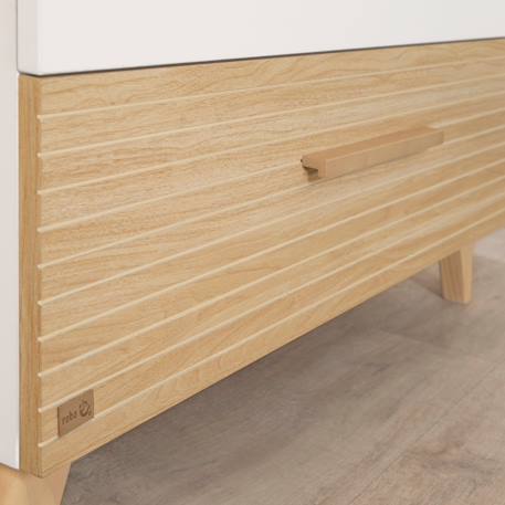 Set de Meubles 'Theo' Duo - Lit Bébé Évolutif 70x140 + Commode à Langer Blanc / chêne 5 - vertbaudet enfant 