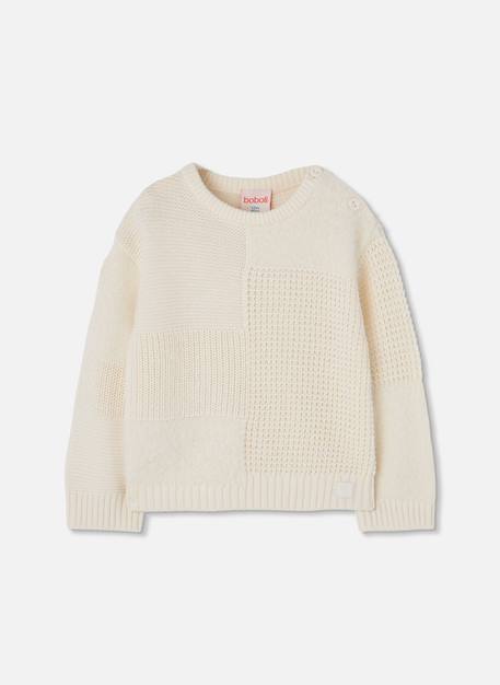 Pull fille combiné patchwork Blanc 2 - vertbaudet enfant 