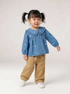 -Pantalon bébé fille large ceinture à nouer
