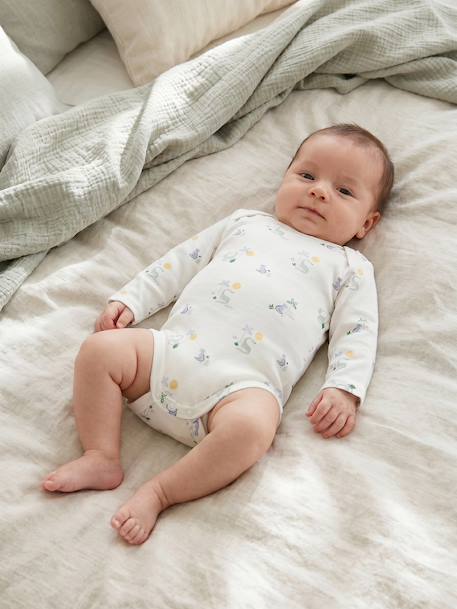 Lot de 5 bodies bébé garçon manches longues écru 2 - vertbaudet enfant 