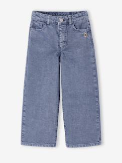 -Pantalon fille large couleur 