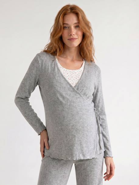 Pyjama grossesse et allaitement 3 pièces gris chiné 5 - vertbaudet enfant 
