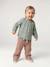 Pantalon large en velours ceinture à fleurs bébé beige+vieux rose 4 - vertbaudet enfant 