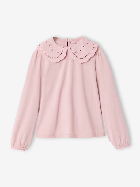 T-shirt manches longues fille écru+rose pâle 4 - vertbaudet enfant 