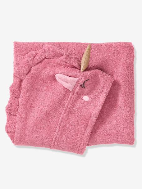 Serviette à capuche licorne framboise 2 - vertbaudet enfant 