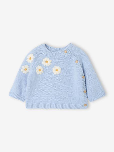 Pull naissance ouverture côté bleu ciel 1 - vertbaudet enfant 