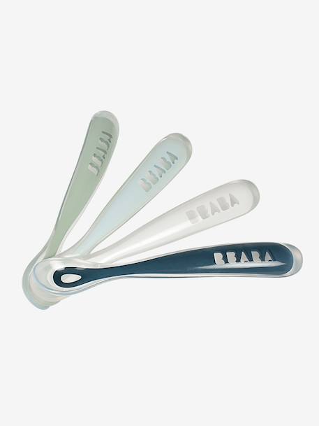 Lot de 4 cuillères 1er âge Soft sans BPA bleu/gris/ocre+blue/ eucalyptus/ pink/ mist+vert sauge 3 - vertbaudet enfant 