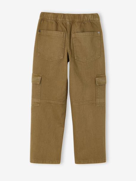 Pantalon cargo morphologie fin bleu jean+olive 6 - vertbaudet enfant 