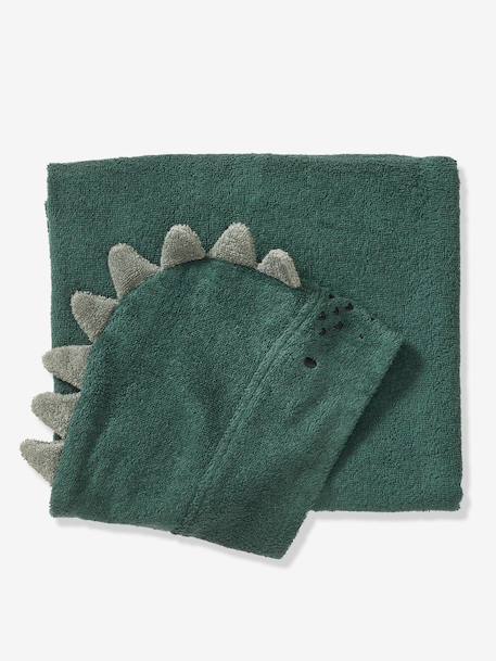 Serviette à capuche en coton vert anglais 2 - vertbaudet enfant 