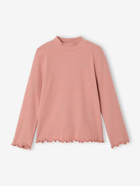 Sous-pull fille col cheminée écru+vieux rose 7 - vertbaudet enfant 