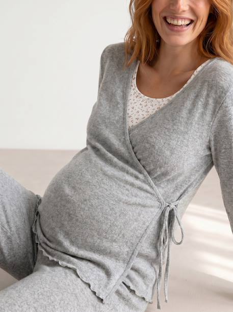 Pyjama grossesse et allaitement 3 pièces gris chiné 4 - vertbaudet enfant 