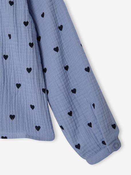 Chemise file gaze de coton imprimée personnalisable blanc imprimé+bleu chambray+écru 9 - vertbaudet enfant 