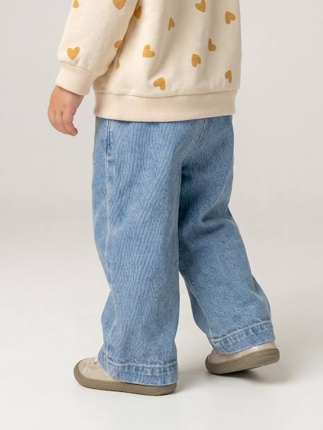 Jean large bébé avec ceinture à nouer denim brut+stone 14 - vertbaudet enfant 