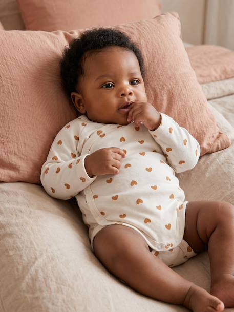 Lot de 5 bodies naissance fille manches longues écru 2 - vertbaudet enfant 