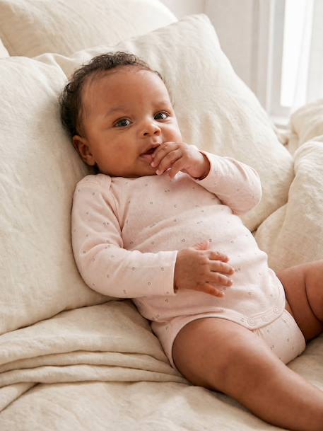 Lot de 3 bodies manches longues bébé fille rose pâle 2 - vertbaudet enfant 
