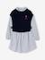 Robe-chemise fille effet 2 en 1 écru+gris chiné+marine 18 - vertbaudet enfant 