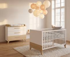 Chambre et rangement-Chambre-Chambre bébé complète-Set de Meubles 'Theo' Duo - Lit Bébé Évolutif 70x140 + Commode à Langer