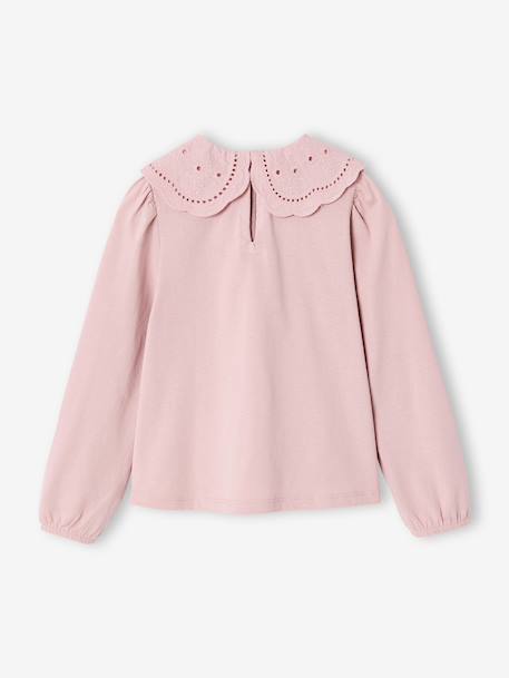 T-shirt manches longues fille écru+rose pâle 5 - vertbaudet enfant 