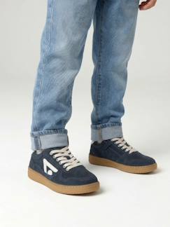 Chaussures-Baskets garçon cuir lacets élastiqués