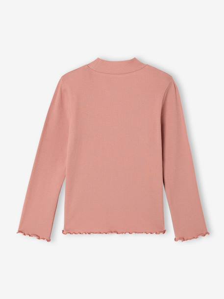 Sous-pull fille col cheminée écru+vieux rose 9 - vertbaudet enfant 