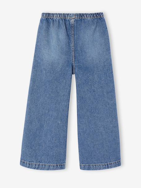 Pantalon large fille bleu moyen+denim bleached 1 - vertbaudet enfant 