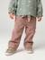 Pantalon large en velours ceinture à fleurs bébé beige+vieux rose 8 - vertbaudet enfant 