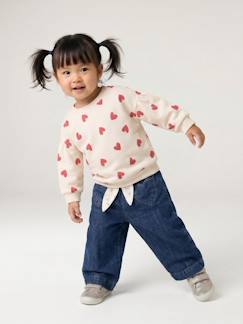 Bébé-Pantalon, jean-Jean large bébé avec ceinture à nouer