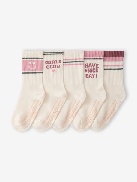 Lot de 5 chaussettes fille écru 1 - vertbaudet enfant 