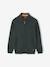 Gilet zippé col montant personnalisable garçon Bleu chiné+Ecru chiné - BROSS B 0294+vert chiné 9 - vertbaudet enfant 