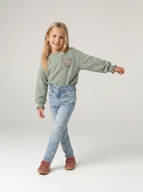 Sweat fille vert de gris 7 - vertbaudet enfant 
