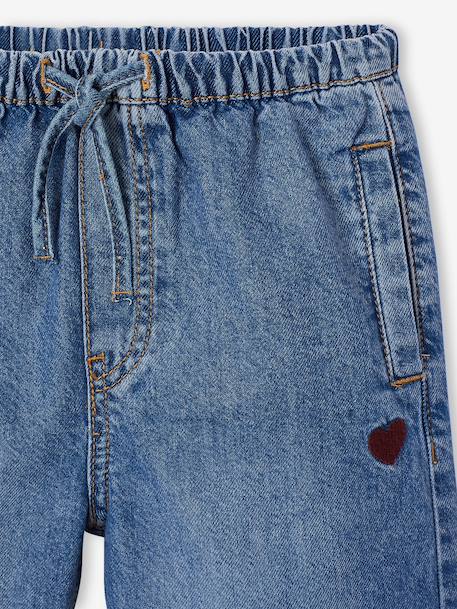 Pantalon large fille bleu moyen+denim bleached 2 - vertbaudet enfant 