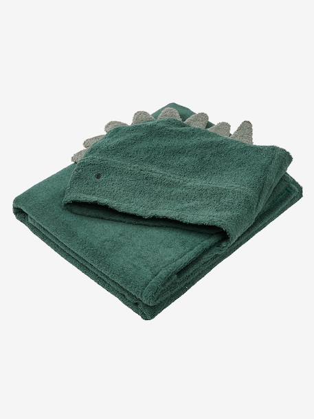 Serviette à capuche en coton vert anglais 3 - vertbaudet enfant 