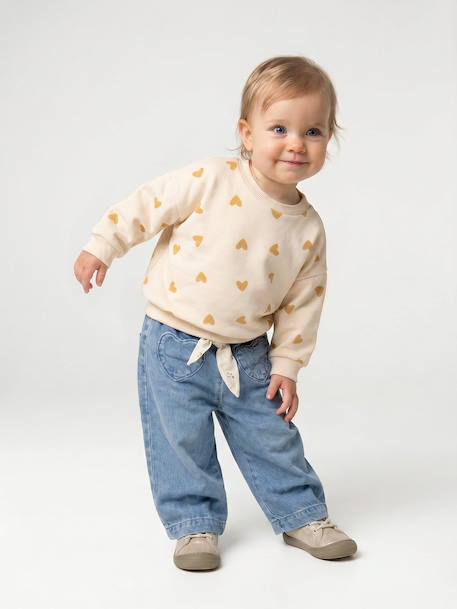 Sweat-shirt imprimé motif léopard taupe+vanille 16 - vertbaudet enfant 