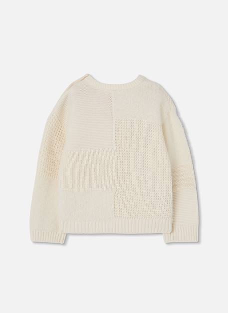 Pull fille combiné patchwork Blanc 3 - vertbaudet enfant 