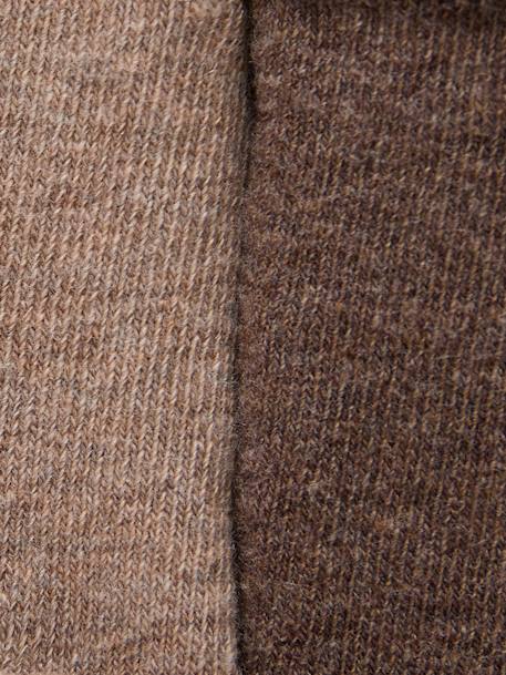 Lot de 2 paires de collants en maille côtelée fille bleu nuit+gris chiné+marron 6 - vertbaudet enfant 