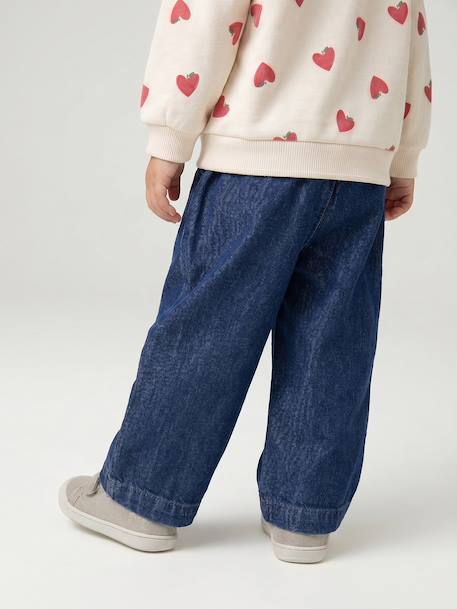 Jean large bébé avec ceinture à nouer denim brut+stone 6 - vertbaudet enfant 