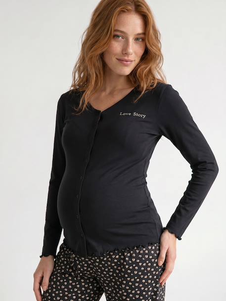 Pyjama 2 pièces allaitement anthracite+bleu nuit 5 - vertbaudet enfant 