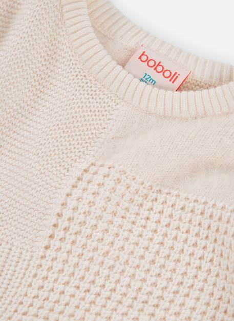 Pull fille combiné patchwork Blanc 4 - vertbaudet enfant 