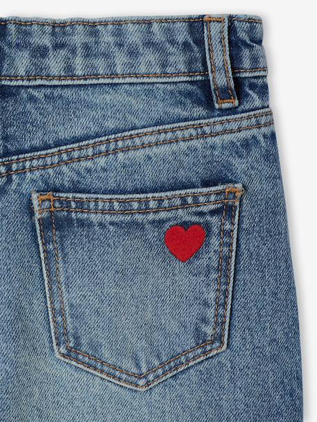Jean droit fille bleu clair+bleu moyen 10 - vertbaudet enfant 