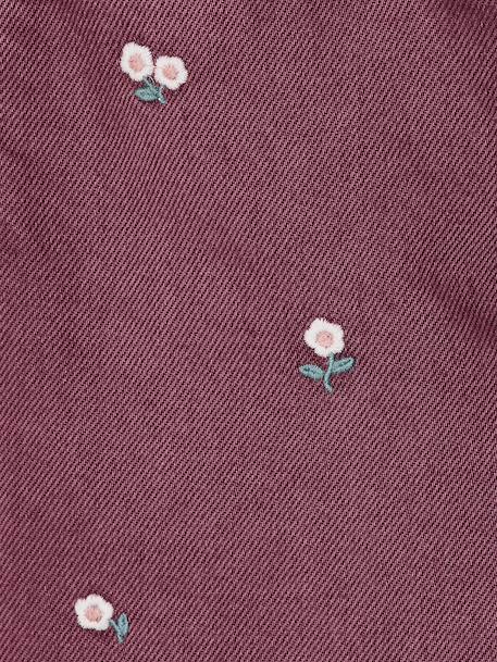 Pantalon mom fille brodé prune+rose poudré+vert de gris 3 - vertbaudet enfant 