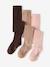 Lot de 3 paires de collants fille cannelle+lot encre+Lot gris chiné moyen+marine+mauve+prune+rose poudré+vieux rose 1 - vertbaudet enfant 
