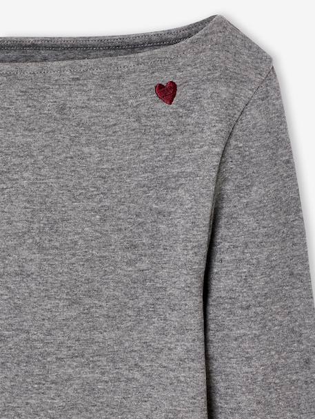 Lot de 2 t-shirts en côtes fille bordeaux+gris chiné+vert anglais 17 - vertbaudet enfant 