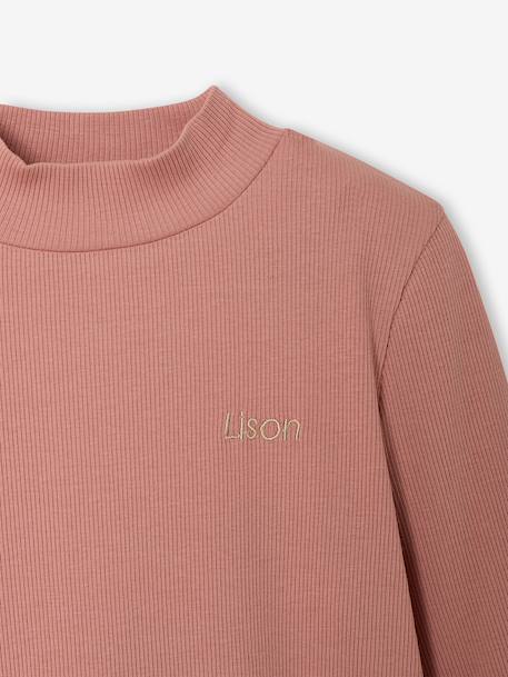 Sous-pull fille col cheminée écru+vieux rose 10 - vertbaudet enfant 