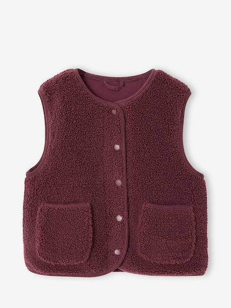 Gilet fille sans manches en sherpa blush+prune+vanille 7 - vertbaudet enfant 