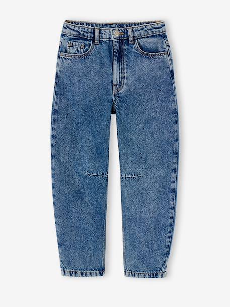 Jean balloon fille bleu moyen+denim bleached 1 - vertbaudet enfant 