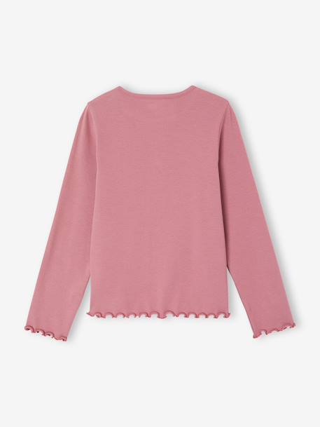 T-shirt manches longues fille écru+mauve+taupe 5 - vertbaudet enfant 