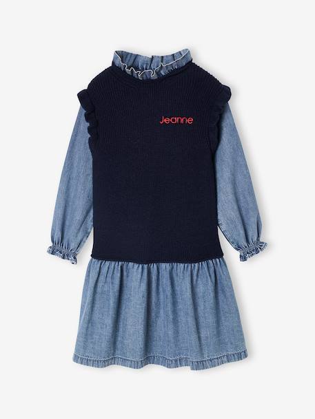 Robe 2 en1 fille marine 4 - vertbaudet enfant 