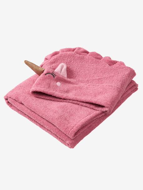Serviette à capuche licorne framboise 3 - vertbaudet enfant 