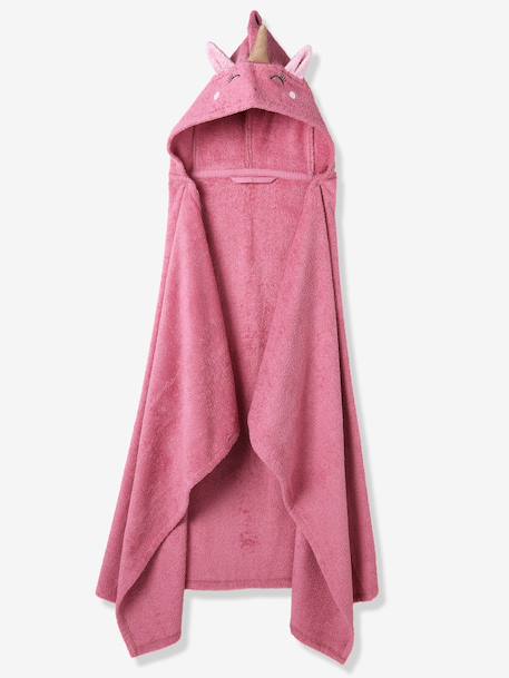 Serviette à capuche licorne framboise 1 - vertbaudet enfant 