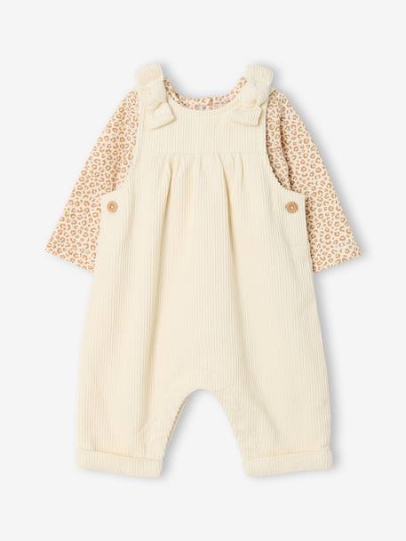 Ensemble salopette et body bébé fille vanille 1 - vertbaudet enfant 